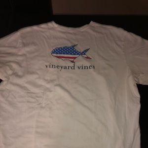 White mens vineyard vines shirt.